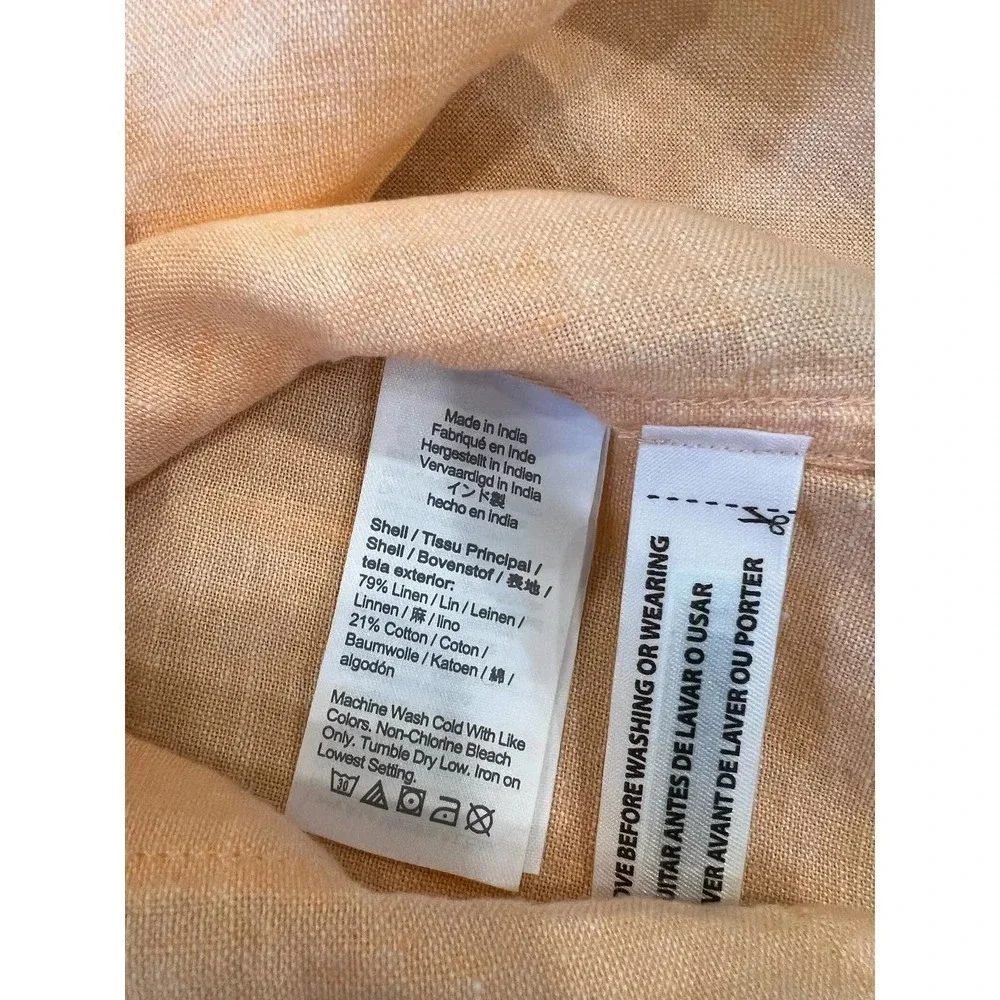 J crew Short-sleeve slim linen-blend shirt